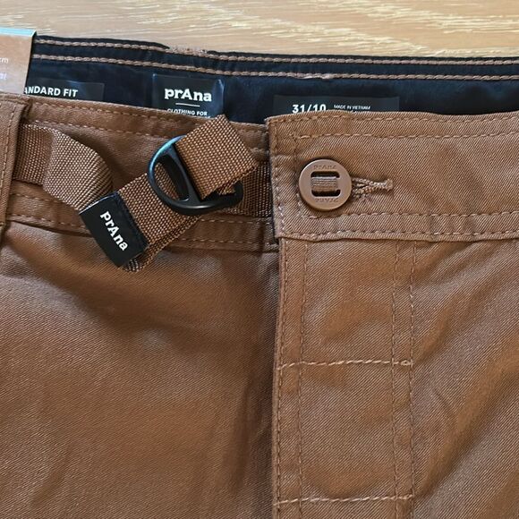 PrAna Stretch Zion Shorts II Color: Sepia 10 inch length, Size 31, NWT - Picture 8 of 12